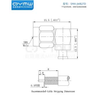 QYMW 射频线缆连接器焊接头90度直角弯头 SMA-JWB2TD/10个 QYMW 射频线缆连接器焊接头90度直角弯头 SMA-JWB2TD/10个