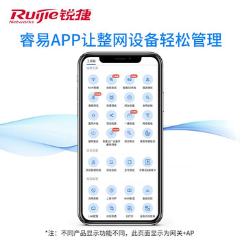 锐捷（Ruijie）WiFi6无线AP千兆吸顶套装 1拖4全屋路由器ac+ap组网3000M大户型 RG-EG210G-P-E V2+RG-EAP262(E)*4