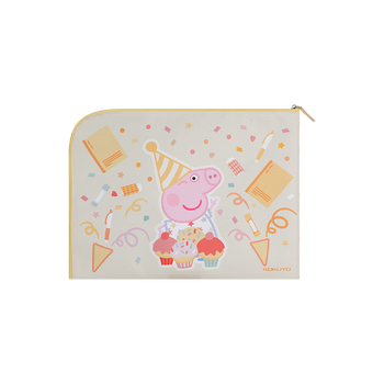 国誉(KOKUYO)小猪佩奇联名系列学生科目分类文件袋拉链袋科目袋 黄色 1个 WSG-KU7MK11-3