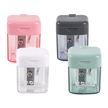 晨光（M&G）单孔卷笔刀木杆铅笔彩铅削笔器学生转笔刀便携粗细大容量集屑颜色随机APS912D2