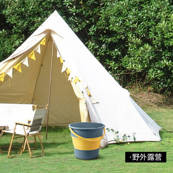 五月花折叠水桶10L家用便携收纳户外储水洗车提水桶钓鱼桶