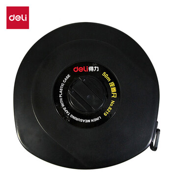 得力(deli)50m耐用皮卷尺操场盘式皮卷尺软尺测量尺子 8219 黑色 得力(deli)50m耐用皮卷尺操场盘式皮卷尺软尺测量尺子 8219 黑色