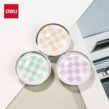 得力（deli）6个装圆形水晶磁钉磁粒磁扣强力磁吸磁钉玻璃白板专用办公教学黑板通用配件开学文具