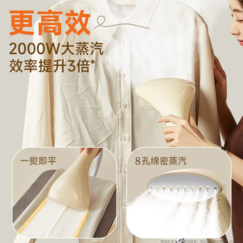奥克斯（AUX）立式挂烫机40g/min超大蒸汽2.3L水箱家用蒸汽熨烫机电熨斗大功率平挂两用双杆服装店熨衣机AGS-798