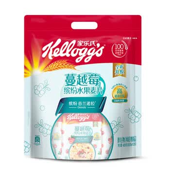 家乐氏谷兰诺拉蔓越莓缤纷水果麦片420g/袋独立小包谷物脆即食早餐代餐