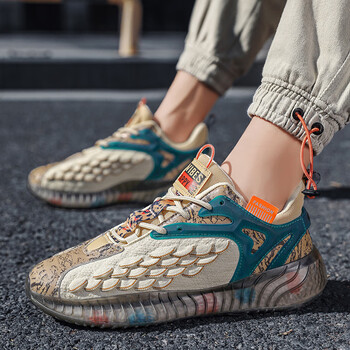 秋冬跑鞋椰子运动鞋鱼鳞国潮冬季男士aj2024 18002米色 39【图片 价格