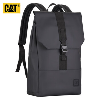 卡特（CAT）双肩包大容量15.6英寸电脑背包PU大学生书包户外男女黑84516