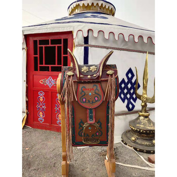 蒙古仿真马鞍子摆件吉祥红马鞍工艺品仿古鎏金红马鞍蒙古包装饰鞍