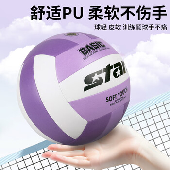 世达（star）排球初中生中考专用5号比赛训练体考标准用球马卡龙白紫VB825C-68