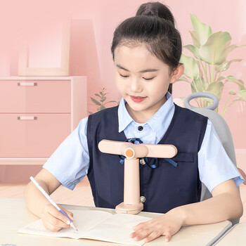 得力坐读写坐姿矫正器儿童写作业近视驼背 可旋转折叠纠正器学生书桌免安装学习开学文具生日礼物粉色