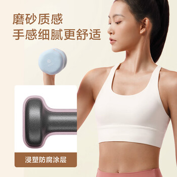 京东京造 彩色浸塑哑铃 男士女士家用哑铃 纯铁哑铃健身器材 6KG两只装