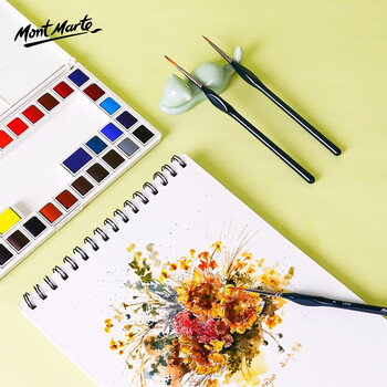 蒙玛特水彩水粉勾线笔油画勾线笔描线笔描边笔数字油画笔勾边线+1支扁峰）V BMHS0047美育工具
