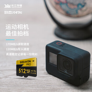 致态（ZhiTai）长江存储 512GB TF（MicroSD）内存卡 U3 V30 A2 PRO专业高速存储卡 读速170MB/s 无人机运动相机