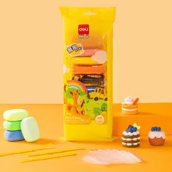 得力(deli)12色超轻粘土 彩泥橡皮泥手工DIY玩具宝宝幼儿园黏土益智玩具 生日毕业礼物