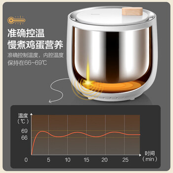 小熊YHS煮蛋器 家用迷你智能蒸蛋器 温泉蛋煮蛋神器 自动断电精准控温多功能煮蛋机ZDQ-B06R2