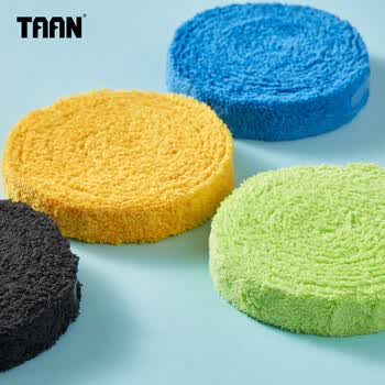 Taan泰昂手胶羽毛球拍吸汗带柔软纤维毛巾握把胶X5蓝色大盘