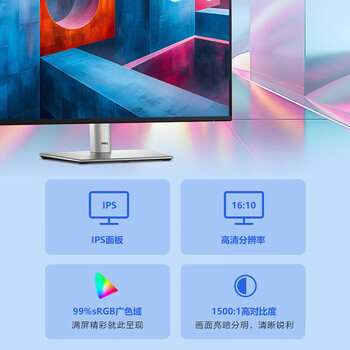 戴尔（DELL）24英寸 办公显示器 16:10超薄边框 IPS 100Hz 硬件级防蓝光 USB-C 旋转升降 P2423升级款 P2425
