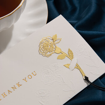 天色玫瑰书签贺卡三八女神节礼物生日明信片邀请函伴手送礼1贺卡1信封1内页1火漆贴TS-6123Bestwishes