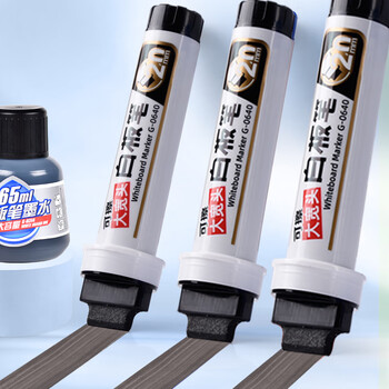 金万年【20mm】黑色大宽头白板笔大头笔水性笔pop可加墨大容量易擦办公教学会议涂鸦 1支装G-0640-001