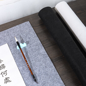 5MM加厚毛毡垫书法初学者毛笔字练习字垫宣纸国画绘画吸墨垫布毛笔垫 40*60CM/黑色1张