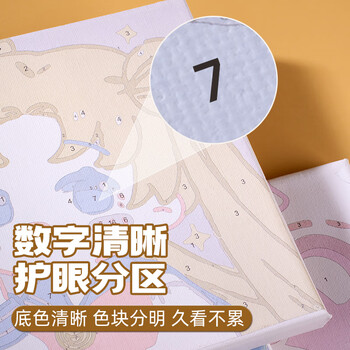 空色（Kongse）库洛米数字油画diy填涂色动漫卡通儿童画挂画手绘画像生日伴手油彩画客厅美育工具
