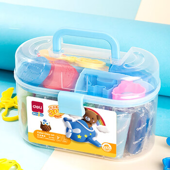 得力(deli)24色橡皮泥DIY手工美术彩泥材料非轻型粘土玩具黏土手提盒易收纳蓝色儿童开学文具生日礼物 得力(deli)24色橡皮泥DIY手工美术彩泥材料非轻型粘土玩具黏土手提盒易收纳蓝色儿童开学文具生日礼物