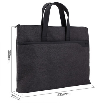 得力(deli)63750 便携式时尚简约手提袋公文包手提包会议包 拉链袋收纳包电脑包商包 办公用品 深灰 1个装