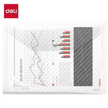 得力（deli）10只A4加厚透明文件袋 按扣资料试卷袋 防水档案袋公文袋 财务票据收纳 办公学生用品5501透明