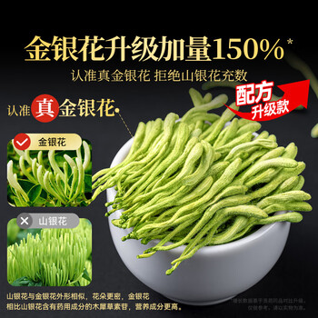 贡苑金银花菊花西洋参茶大朵金丝皇菊降去独立包装火糖20包50g滋补茶