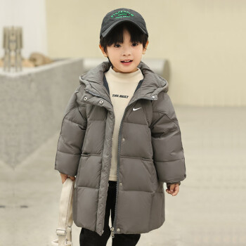 耐克nike冬装新款儿童羽绒服男童女童洋气韩版中长款保暖小中童装加厚
