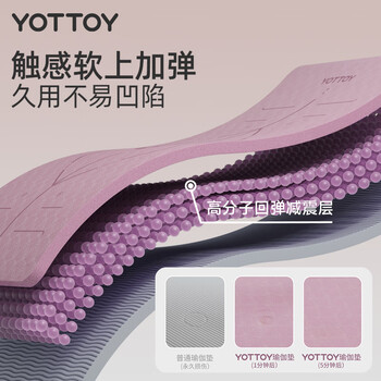 yottoy瑜伽垫 加厚加宽防滑健身垫舞蹈跳操隔音减震垫子男女地垫家用
