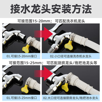新飞通用软管 水龙头出水延长管 半自动洗衣机进水管 适用空调排水管 带卡箍 10米 新飞通用软管 水龙头出水延长管 半自动洗衣机进水管 适用空调排水管 带卡箍 10米