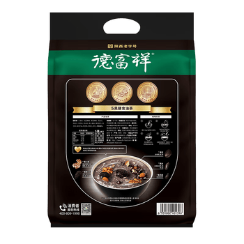 德富祥冲饮谷物代餐清真食品即食黑芝麻膳食五黑油茶(甜)独立包装600g 德富祥冲饮谷物代餐清真食品即食黑芝麻膳食五黑油茶(甜)独立包装600g