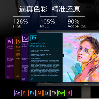 飞利浦（PHILIPS）43英寸办公显示器 4K VA屏 10bit 126%sRGB HDR400 Type-C90W供电 内置音箱 电脑显示屏 439P1