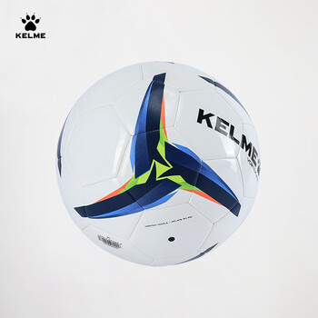 卡尔美（KELME）机缝足球训练比赛青训用球成人标准5号球 白彩蓝  5号