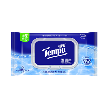 得宝(TEMPO)一博同款 纯水湿厕纸40片*1包 深澈水感 可冲散 湿纸巾 湿巾 厕纸 得宝(TEMPO)一博同款 纯水湿厕纸40片*1包 深澈水感 可冲散 湿纸巾 湿巾 厕纸