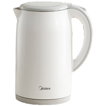 美的（Midea）电热水壶 双层防烫 快速烧开水 一体无缝内胆 食品级不锈钢 1.7L大容量保温烧水壶养生壶SH17M301A