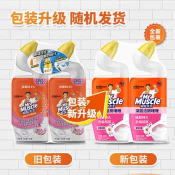 威猛先生（Mr Muscle） 深层洁厕啫喱（璀璨花舞）挂壁持久清洁彻底 600g*4瓶