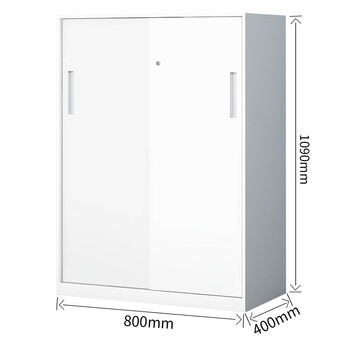 洛克菲勒加厚钢制薄边文件柜档案资料柜白色钥匙锁铁移门高1090宽800深400 洛克菲勒加厚钢制薄边文件柜档案资料柜白色钥匙锁铁移门高1090宽800深400