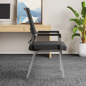 奈高（NAIGAO）弓形椅办公椅会议椅网布透气人体工学椅培训书桌班前椅加厚四脚椅