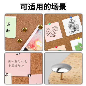 优必利 彩色图钉包塑平头钉圆头钉创意按钉软木板照片墙装饰大头钉100枚/盒 4358