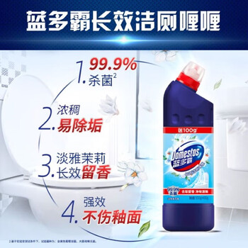 蓝多霸（DOMESTOS） 清洁剂 长效洁厕啫喱冰川山泉香600G*3瓶 清洁去垢 留香