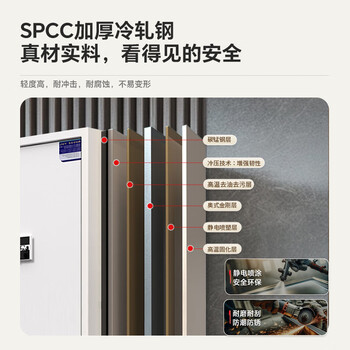 中伟（ZHONGWEI）电子保密柜文件柜铁皮柜密码柜钢制防盗柜智能指纹锁通门带抽