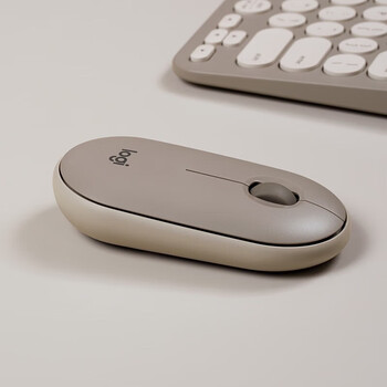 罗技（Logitech）PEBBLE 企业级无线蓝牙鼠标 轻音鼠标 办公鹅卵石造型 轻薄便携 时尚小巧  烟云灰【团单优惠】