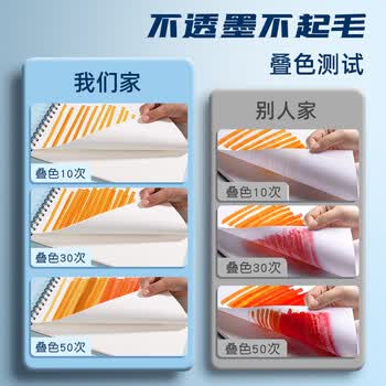 少年伴马克笔专用绘画本8K加厚40张260*375mm不透墨学生手抄报学生画纸手绘画画本欧洲风情蓝