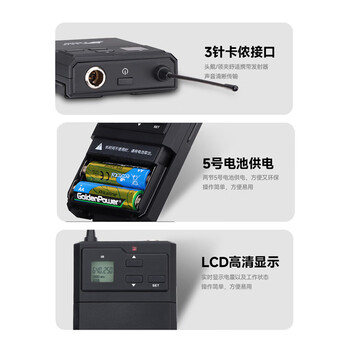 北极声专业无线真分集多功能厅远距离麦克风F-8D（头戴式）
