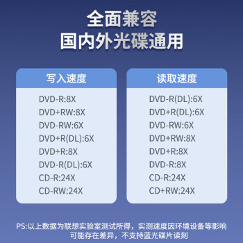 联想（Lenovo）8倍速USB外置光驱刻录机 DVD光驱外置 移动光驱  笔记本电脑台式机便携外接光驱GP70Pro