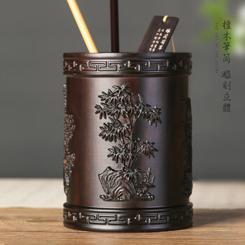 紫檀木笔筒价格报价行情- 京东