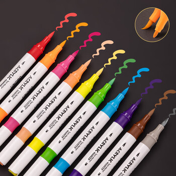 得力（deli）24色双头丙烯马克笔元旦涂鸦丙烯笔手绘笔油漆笔diy画笔盒装荧光笔水彩笔美育