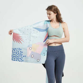 neumee专业出汗防滑吸湿减震居家耐用加宽麂皮绒天然橡胶瑜伽垫抽象